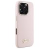 Guess GUHCP16LSMBSLP iPhone 16 Pro 6.3  różowy/pink hardcase Silicone Script Metal Logo & Frame